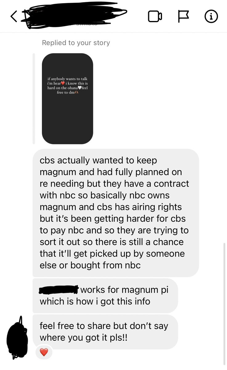 I HAVE SOME NEWS! I received a DM on insta. Some one dmed me this info! Spread the word! Don’t give up and keep signing the petition! #MagnumPI #SaveMagnumPI