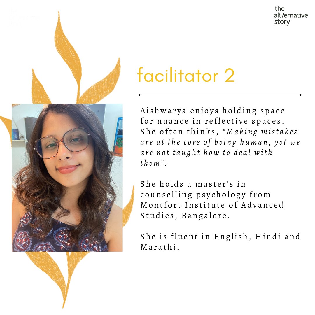 TheAltStory's tweet photo. We’re back with a second round 'Reflective workshop on attending to mistakes' — where we invite participants to reflect, share, and discuss their relationship with mistakes; instead of us offering them prescriptive, ready-made answers.
 
Register here: https://t.co/l0ciefTAlI https://t.co/dki3D97Ktc