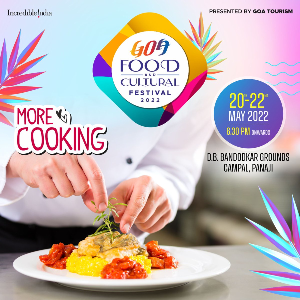 TourismGoa's tweet photo. Here is all that we have in store for you.
• Food
• Music
• Fun
• Dance
And a lot of Memories.
Entry free for all.
#GoaFoodandculturalFestival2022 #GTDC #GoaTourism #VisitGoa #IncredibleGoa #goadiaries #GoanCuisine #Music #WowGoa #Panjim #Music #LetsGoa #DekhoApnaDesh https://t.co/9EbxpCodCO