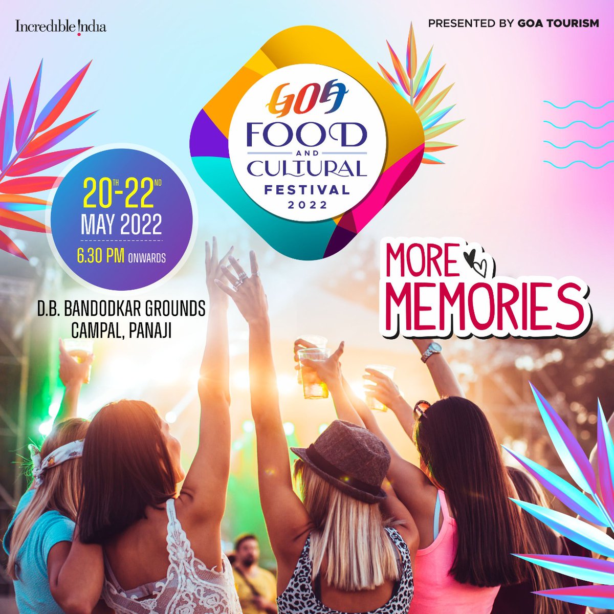 TourismGoa's tweet photo. Here is all that we have in store for you.
• Food
• Music
• Fun
• Dance
And a lot of Memories.
Entry free for all.
#GoaFoodandculturalFestival2022 #GTDC #GoaTourism #VisitGoa #IncredibleGoa #goadiaries #GoanCuisine #Music #WowGoa #Panjim #Music #LetsGoa #DekhoApnaDesh https://t.co/9EbxpCodCO