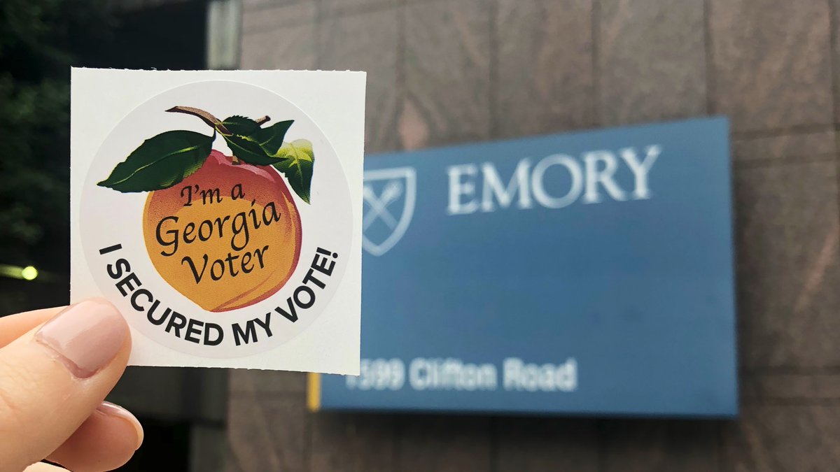 GarlowNellie's tweet photo. ✨Dream come true! ✨ 
I voted early at @EmoryUniversity, which is officially a voting location!!

My hunch is this may be a “use it or loose it” situation, so let’s show the university that we want to KEEP this as a voting site! 🗳 https://t.co/Cb9TR5CkEf