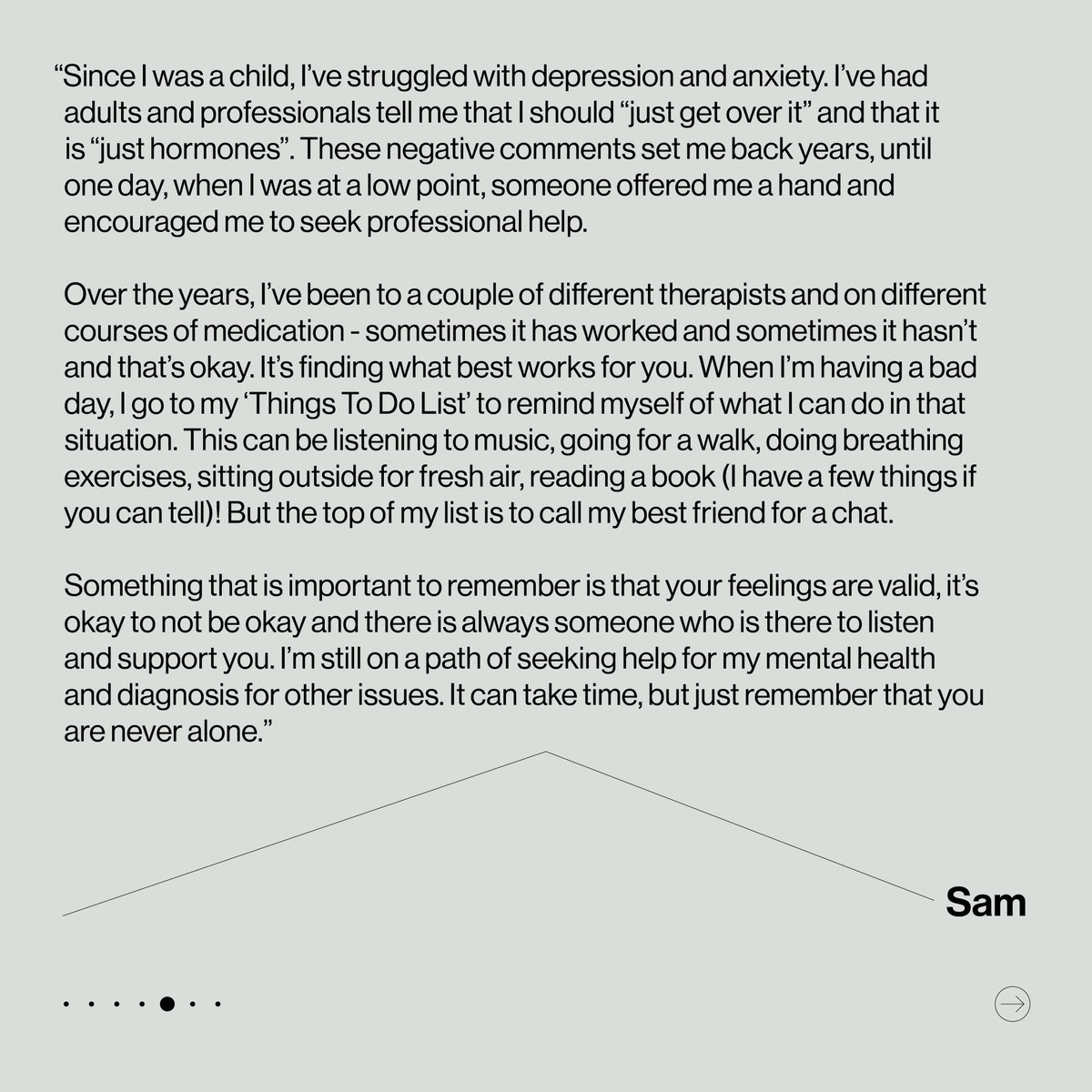 It's #MentalHealthAwarenessWeek with this year's theme being loneliness.

Here are some experiences from our staff, let's end the stigma. Scroll to find out more ➡️ ➡️ ➡️

<a href="/every_mind/">Every Mind Matters</a> <a href="/MindCharity/">Mind</a> <a href="/MHFAEngland/">MHFA England®</a> <a href="/mentalhealthuk/">Mental Health UK</a>
.
.
#mentalhealth #inspireothers #digitalagency
