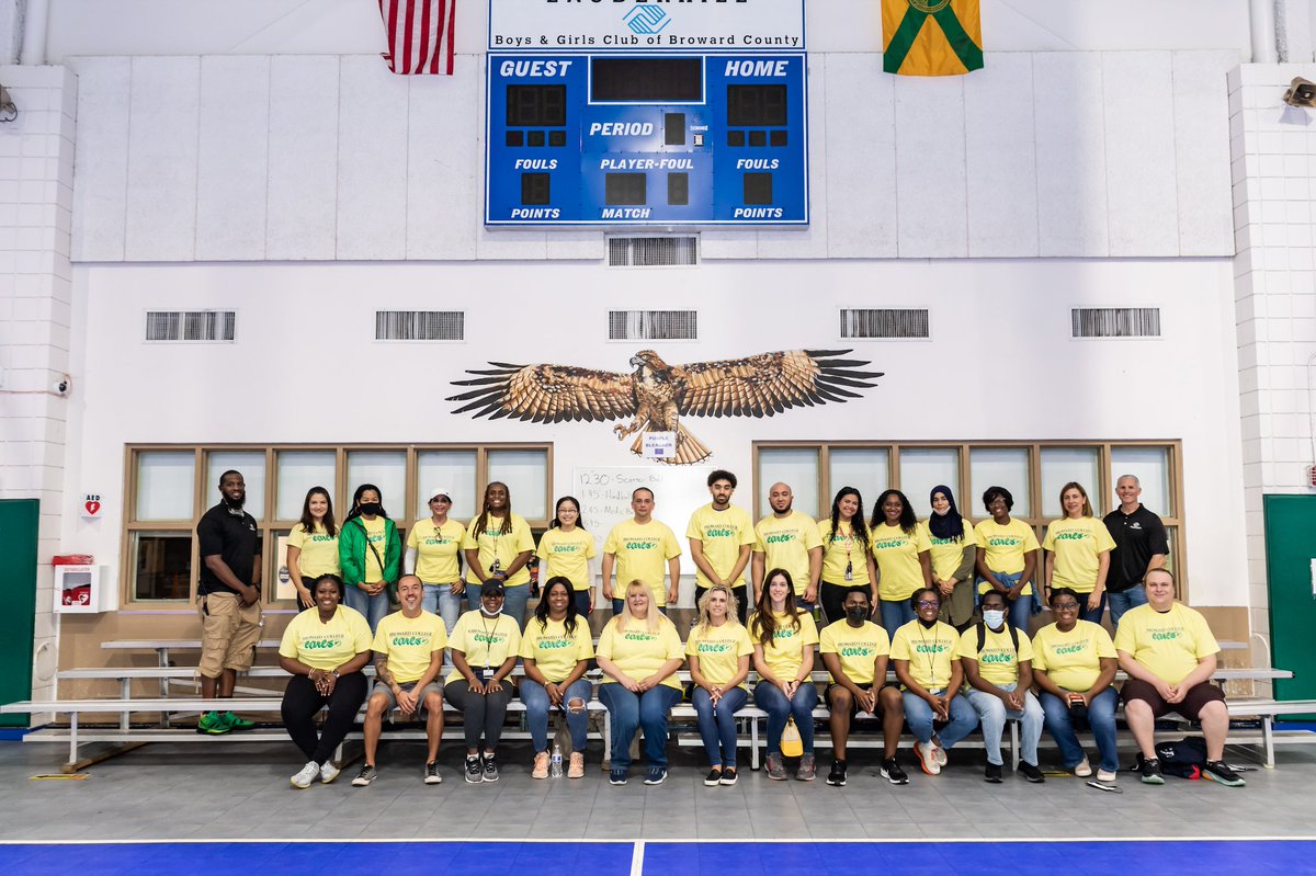 BrowardCollege's tweet photo. #Flashback to #BCCares Day of Service with the Boys and Girls Clubs of Broward County. BC faculty and staff volunteers engaged in a mix of service and youth interaction activities such as creating meal packs, landscaping, and organizing. Thank you to everyone who participated! https://t.co/JZrsRixJjb