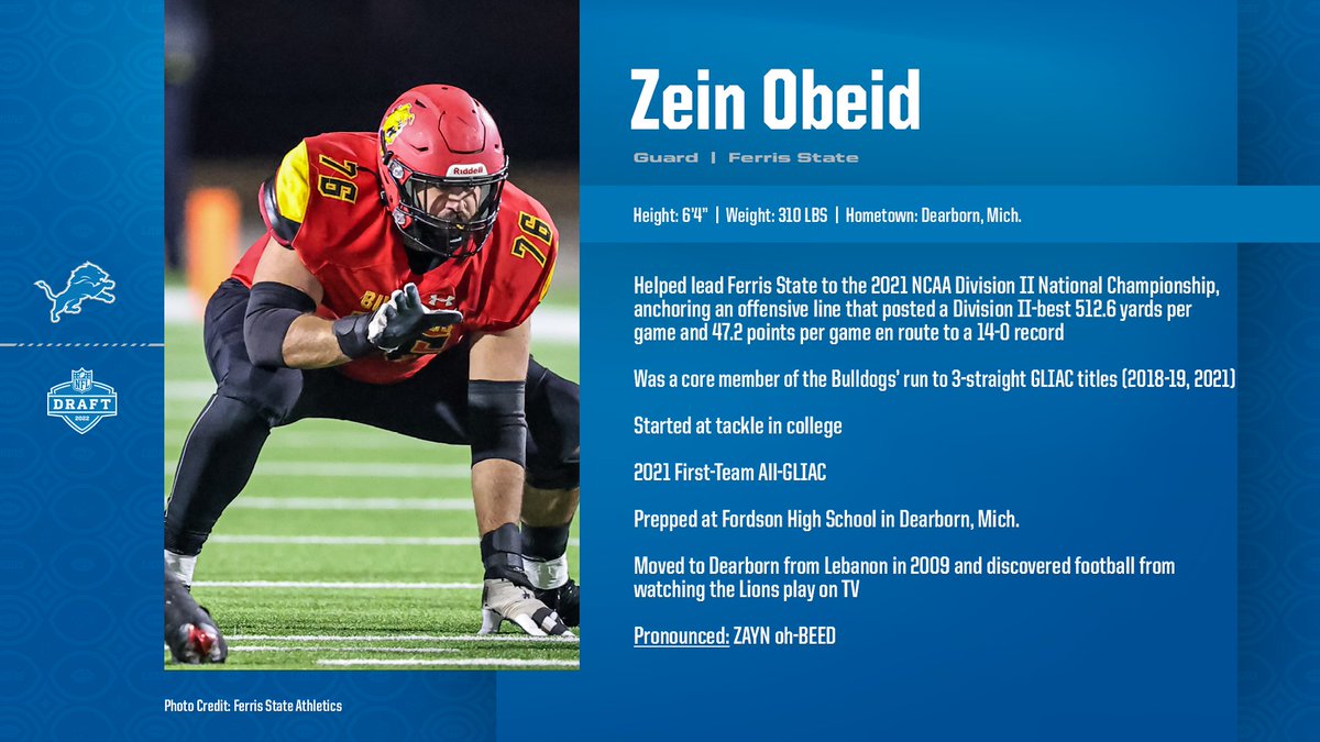 LionsPR's tweet photo. .@Lions announced today that they have signed the following 12 undrafted rookie free agents:

@LionUpFootball TE @NolanGivan_, @MSU_Football G  Kevin Jarvis, @TulsaFootball WR @SweetFeet13_ and @FerrisFootball G @Zein_obeid76.

#OnePride https://t.co/gZapJouZQO
