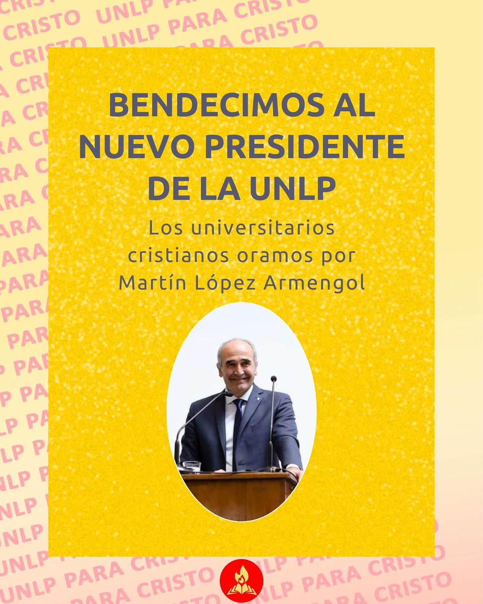 UnLPpCristo's tweet photo. #UNLP 🛐 Como estudiantes y egresados de esta casa de estudios acercamos nuestro saludo al presidente Martín L Armengol, y bendecimos su período 2022-2026. #universitários #oran #por #decanos #cristianos #ʟᴀᴘʟᴀᴛᴀ #Cristo  #iglesia https://t.co/QDOzNr2ajB