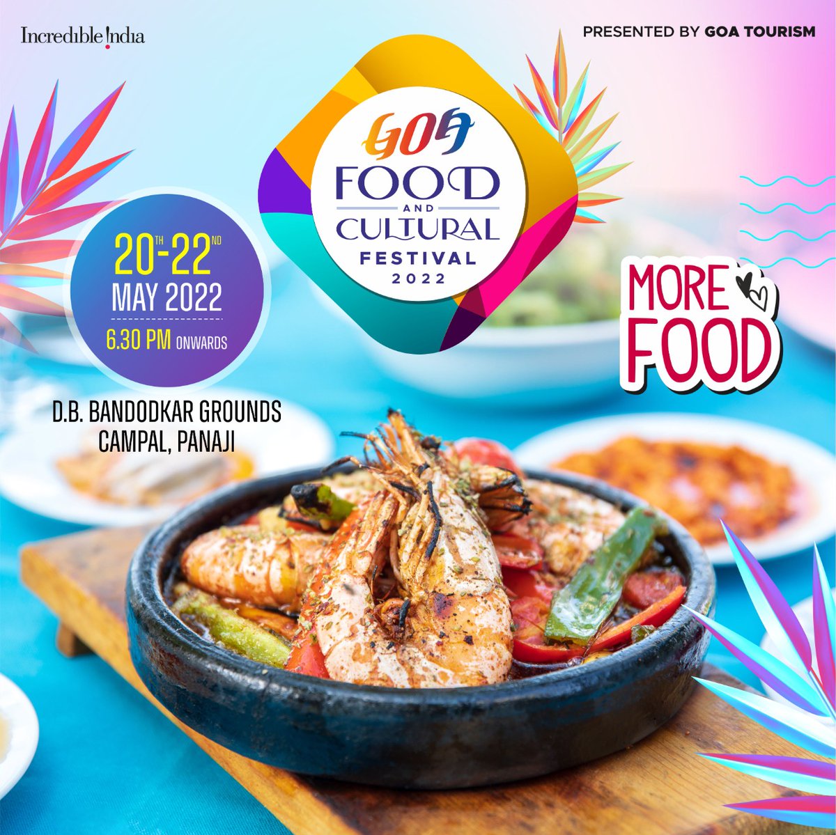 TourismGoa's tweet photo. Here is all that we have in store for you.
• Food
• Music
• Fun
• Dance
And a lot of Memories.
Entry free for all.
#GoaFoodandculturalFestival2022 #GTDC #GoaTourism #VisitGoa #IncredibleGoa #goadiaries #GoanCuisine #Music #WowGoa #Panjim #Music #LetsGoa #DekhoApnaDesh https://t.co/s4HfXN3JiF