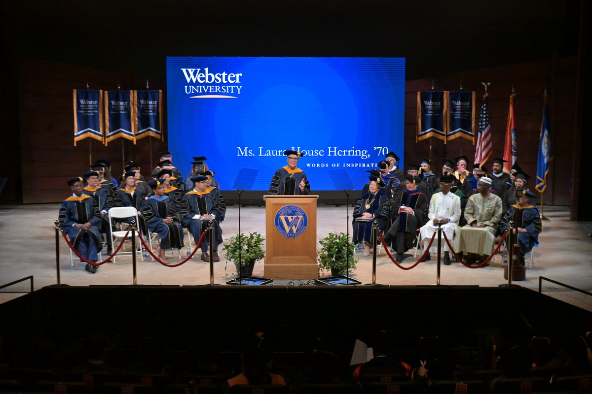 websteru's tweet photo. “My challenge to each of you is to find your personal mission statement that defines your purpose. Embrace it, and live it thoroughly, thoughtfully, and intentionally.” -Laura Herring
#WebsterGrad https://t.co/CvE6XChIP4