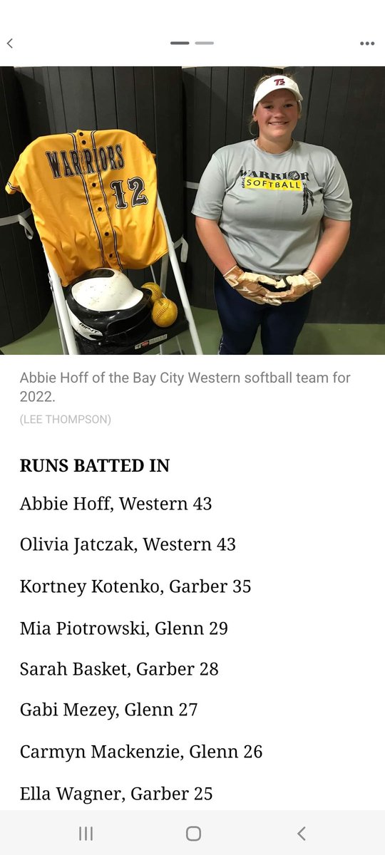 T2Smigiel's tweet photo. @Abbiehoff2022 as usual is drenched in success! 9HRs, 508avg, 43rbi, 25runs...oh, and 8Wins with 74ks also! So happy for you kid, keep doing you!
@rsmidwest @AC_softball @Turnin2Softball @Los_Stuff https://t.co/X0hx6uU2tc