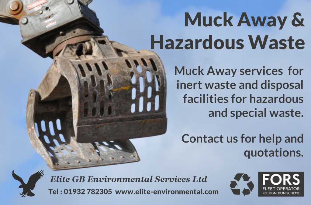 Rely on us at Elite GB Environmental Services for professional Muck Away &amp; Grab Hire services for inert and hazardous waste materials. 
#London #HomeCounties #Surrey #Hampshire #Berkshire #Heathrow 
Contact us for advice &amp; quotes.
01932 782305
elite-environmental.com