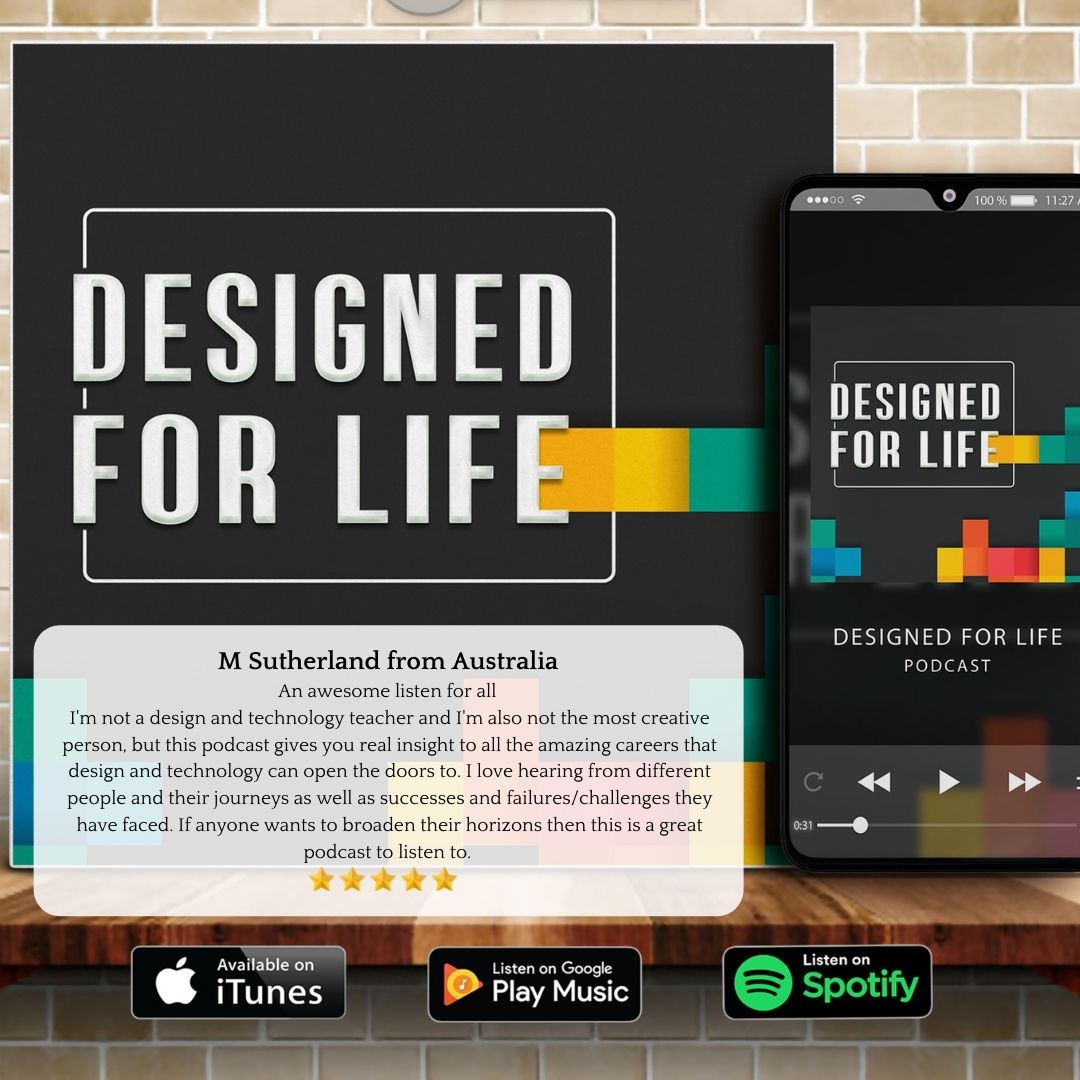 An awesome listen for all!⭐️⭐️⭐️⭐️⭐️

Designed for Life Podcast:
lnkd.in/eGkRiqe

'If anyone wants to broaden their horizons, this is a great podcast to listen to.' - M Sutherland, Australia

#podcast #design #technology #careers #industry