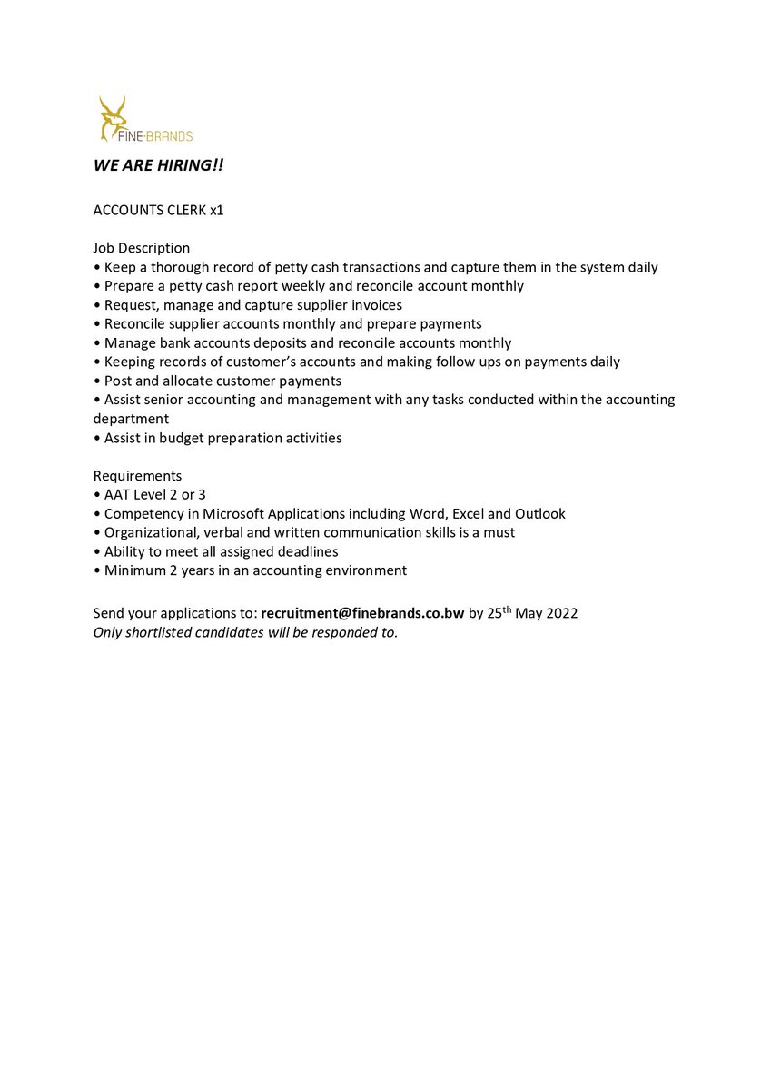 FineBrandsBW's tweet photo. WE ARE HIRING https://t.co/ttZu7jHsHI