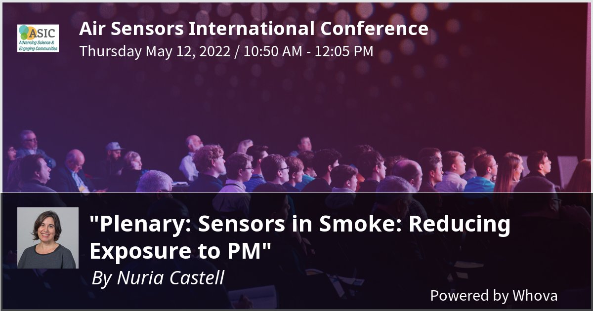 nuriacastell101's tweet image. I am speaking at Air Sensors International Conference. Please check out my talk if you&apos;re attending the event! #ASIC2022 #AirSensorsIntConf2022 #AirQualityResearchCenter - via #Whova event app