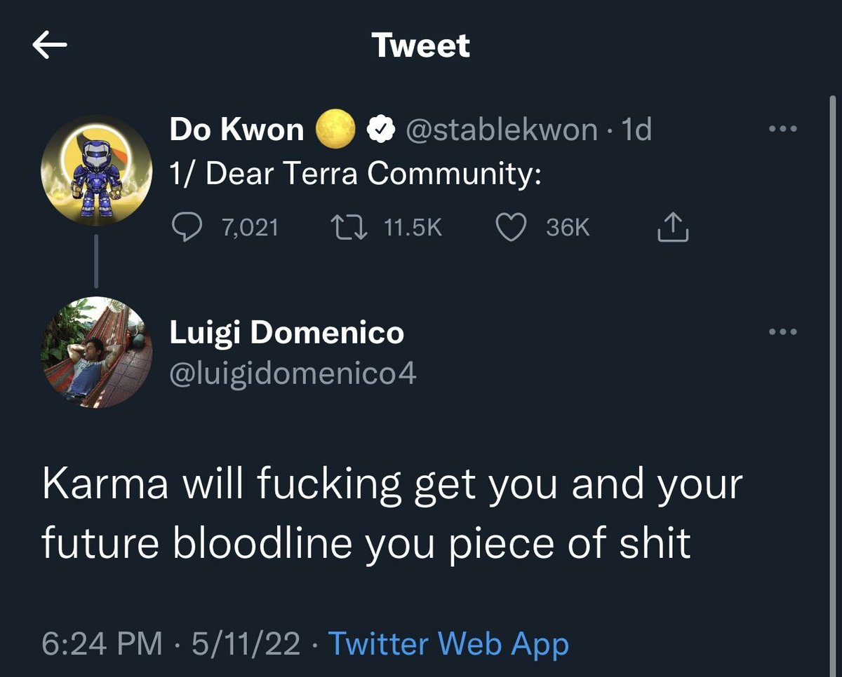 ThomasBurkhartB's tweet photo. RT @deutrino@mstdn.io
CW: hilarious coinshit (UST implosion), birdsite screencap
#Terra #UST #LUNA #cryptocurrency #coinshit #lol
https://t.co/3cuSnt3bvg https://t.co/bY3vW3M1OP