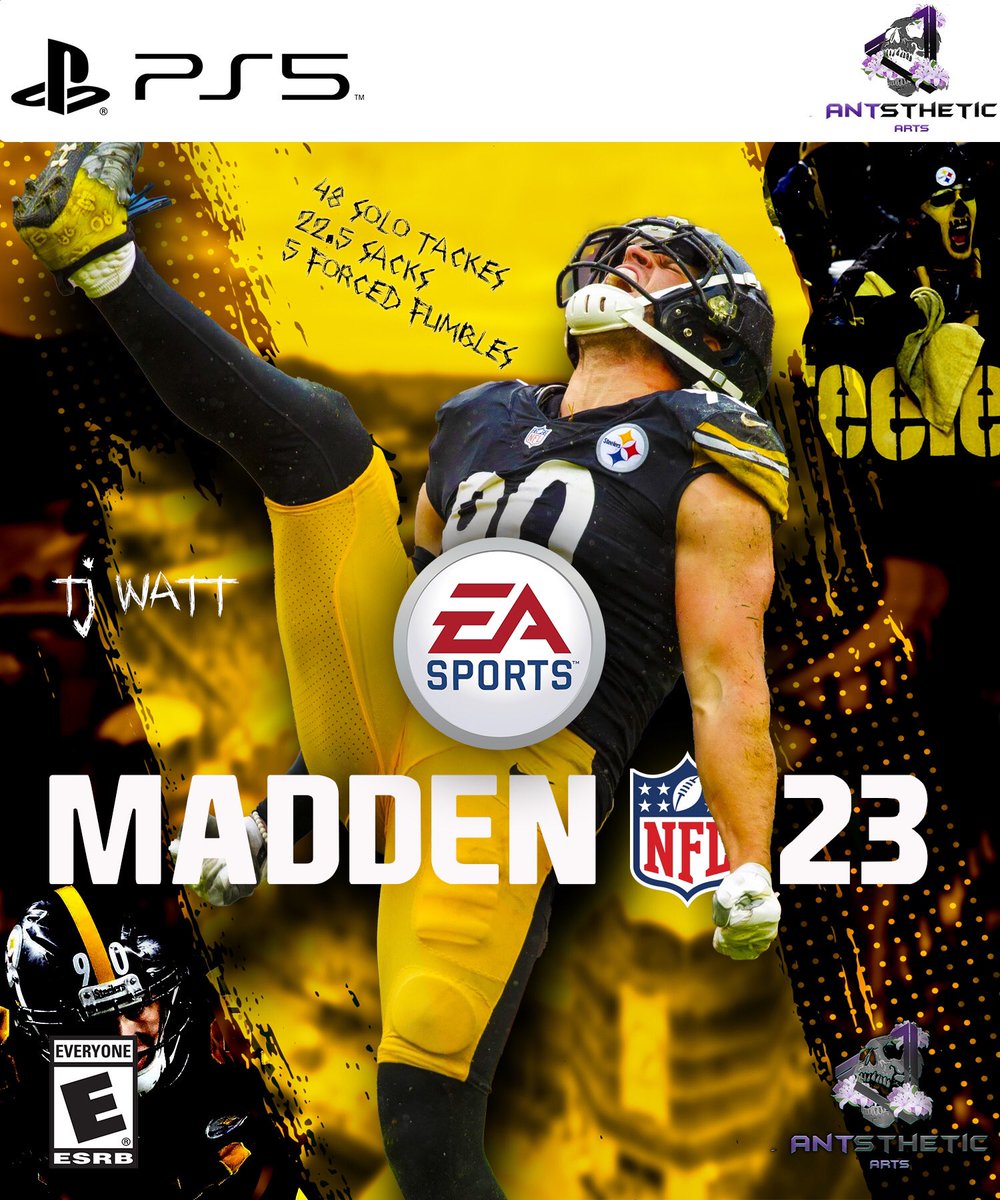 _ton_x2's tweet photo. Hey y’all, these are the concepts I made  for the @EAMaddenNFL Madden 23 cover. Regular ft @_TJWatt &amp; Legend Edition. If you like and think these should be the next covers. Pls retweet and tag @EAMaddenNFL and @_TJWatt . One day I will be the creative director for EA/2k #antxarts https://t.co/rQBeqCVZah