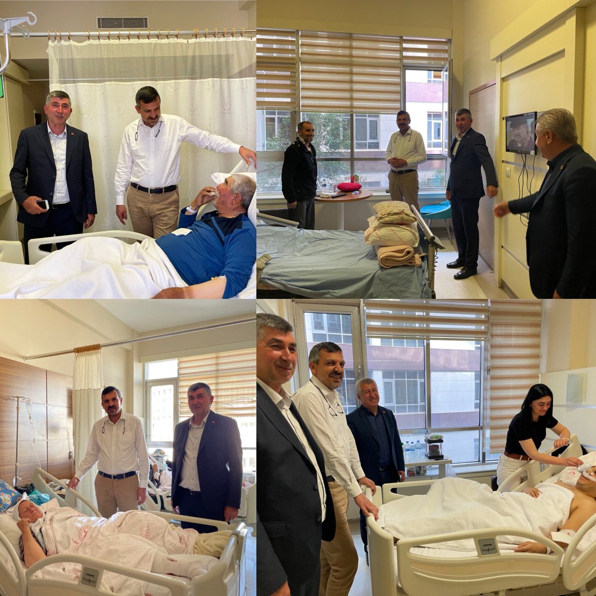 Belören Belediye Başkanımız Sayın Mahmut Turan ve İl Genel Meclisi Üyemiz Sayın Mehmet Işıklar’la birlikte Adıyaman 400 Yataklı Eğ. Ar. Hastanesinde yatmakta olan hemşehrilerimizi ziyaret ettik. Tüm hastalarımıza Allah’tan şifa diliyoruz. <a href="/Akparti/">AK Parti</a> <a href="/erkankandemir/">Erkan Kandemir</a> <a href="/AhmetAYDIN_02/">Ahmet AYDIN</a>