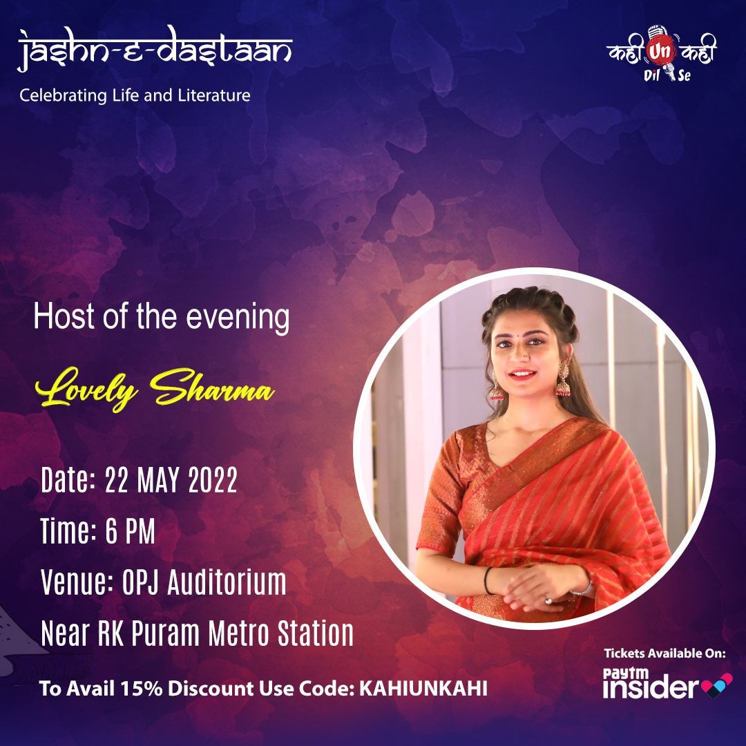 Meet the host of our Grand Mushaira , the Instagram sensation <a href="/iamlovelysharma/">Lovely Sharma</a> famous for her extraordinary performances and poems. Catch her live in the event.
#kahiunkahi
#lovelysharma #delhievents #fnpmedia #vikaasgutgutia