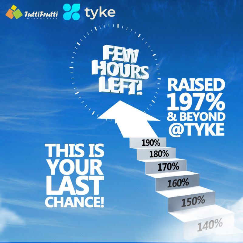 Arunnevergiveup's tweet photo. Tuttifrutti Interactive is the First Indian Gaming company selected for a fundraiser campaign on Tyke platform.

You can now own a piece of our Tuttifrutti Interactive with as little as ₹20,000

Campaign is LIVE (Today is Last Day- 4 Hrs left)
https://t.co/wYXN2YXCNR

#investors https://t.co/OekW51Ut8J