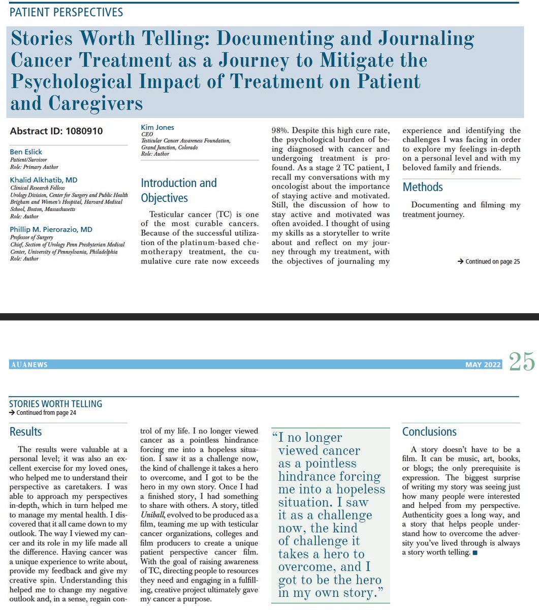 Khalid_Alkhatib's tweet photo. Make sure you learn about Ben Eslick @UniballMovie at the @AmerUrological #AUA22 , his patient perspective piece was featured earlier this month at #AUAnews 
▶️ https://t.co/N9wyTVAzPZ…
👇 https://t.co/cdqo4Bk8MV