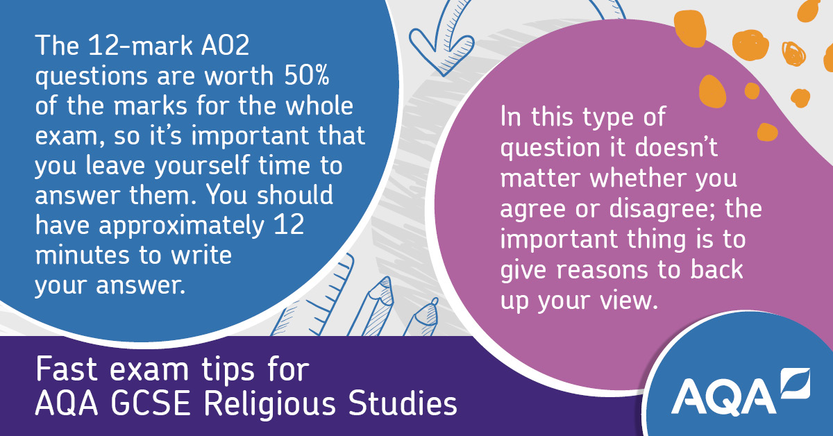AQA's tweet photo. And here are the last revision tips for today: GCSE Religious Studies #AQARE #AQARS #TeamRE
We hope you have a very productive weekend of revision – don't forget to take breaks during your study sessions and get plenty of sleep 😴