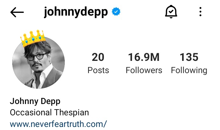 No_Reason_Jenz's tweet image. Huge congratulations to Johnny Depp on reaching 16.9 million followers on Instagram...

His popularity is soaring!!

#JusticeForJohnnyDepp