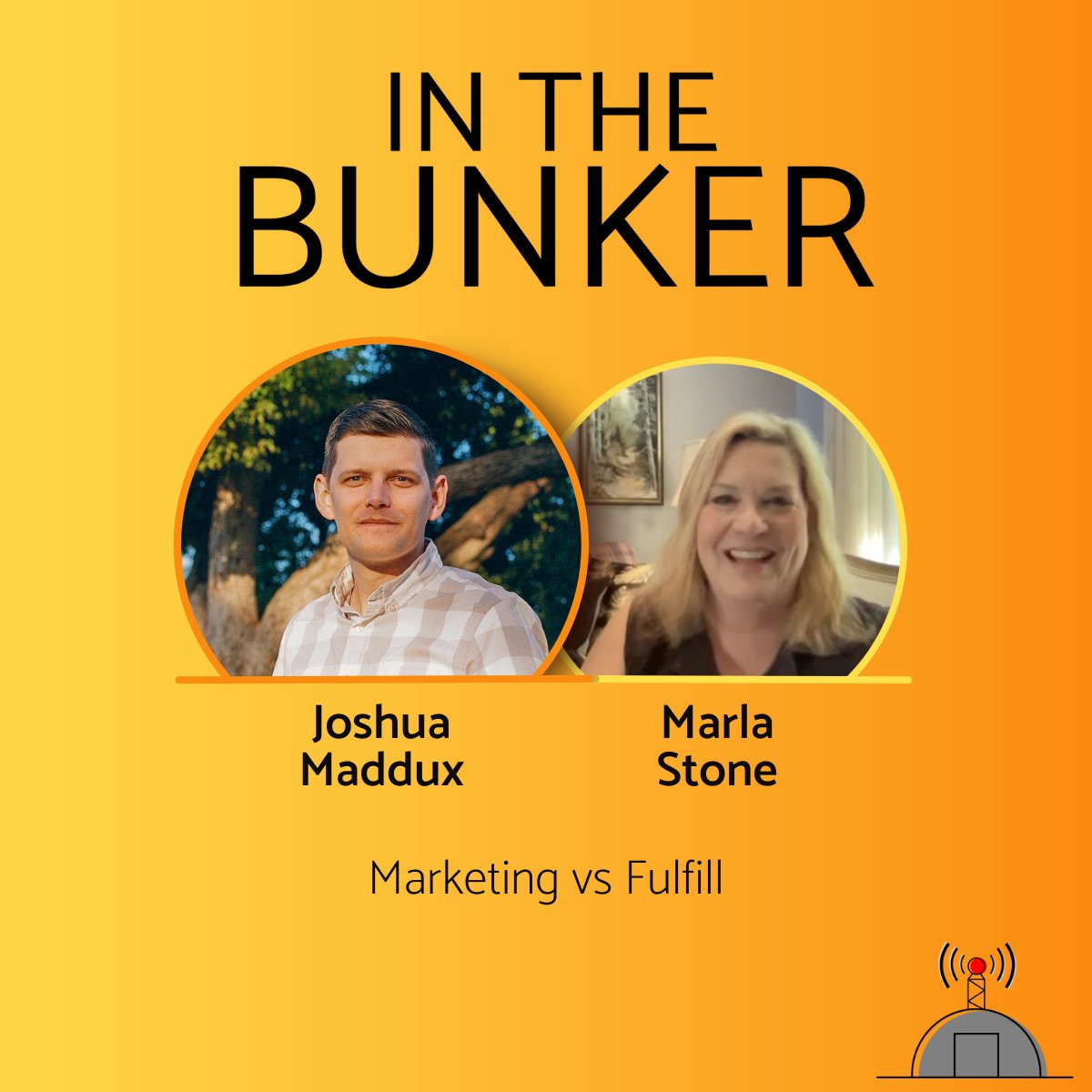 InTheBunker_Pod's tweet photo. Episode 4 is LIVE! Listen to Marla Stone  and Joshua Maddux talk about Marketing vs FulFilling.

https://t.co/eW22dNkWq0 https://t.co/fSMmzMIR7r