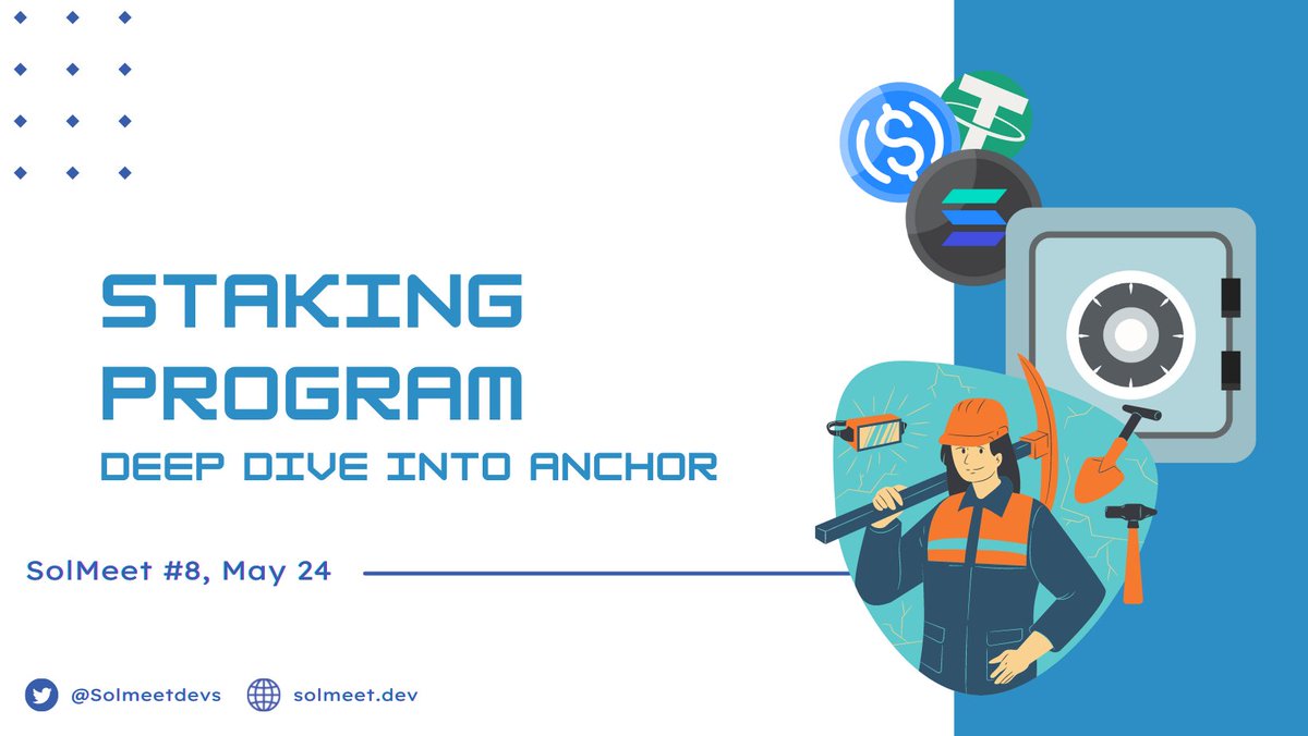 SolMeet#8 is comming!

✅主題 / Topic
深入探索 Anchor：以鎖倉及質押合約為例 
Deep Dive into Anchor by Implementing Staking Program

✅講者 / Speaker
Jim | Co-founder &amp; Tech Lead of @Dappio_ 
Emerson | Developer @Dappio_ 

👇報名連結
forms.gle/k4CL5Eyhpedd1H…