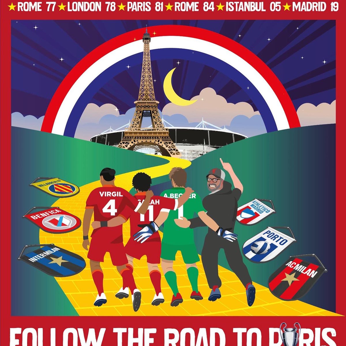 novitaclothing's tweet photo. 🔴Calling all LFC fans…check out our new designs for the CL final🔴
.
This design is inspired by the Wizard of Oz and features a selection of 4 players from the mighty reds team who are following the road to Paris (A pun on the yellow brick road) 😅 https://t.co/AmGAAgpcFM 🔥🔥 https://t.co/C9kTrQcud5