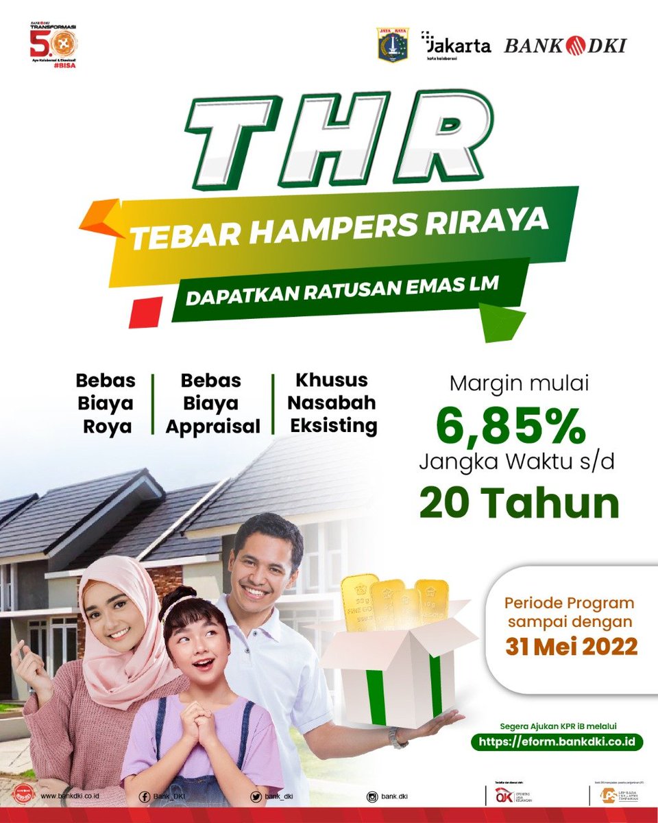 bankjakarta_'s tweet photo. Yuk, jangan sampai ketinggalan Promo THR dari Bank DKI, periode hanya sampai 31 Mei 2022.
Ajukan KPR iB kamu sekarang melalui https://t.co/Jp66CgKsCr
#BankDKI
#BDKI
#LetsDi61tal
#PromoBankDKI
#KPRIB https://t.co/tyWo5ZJZsN