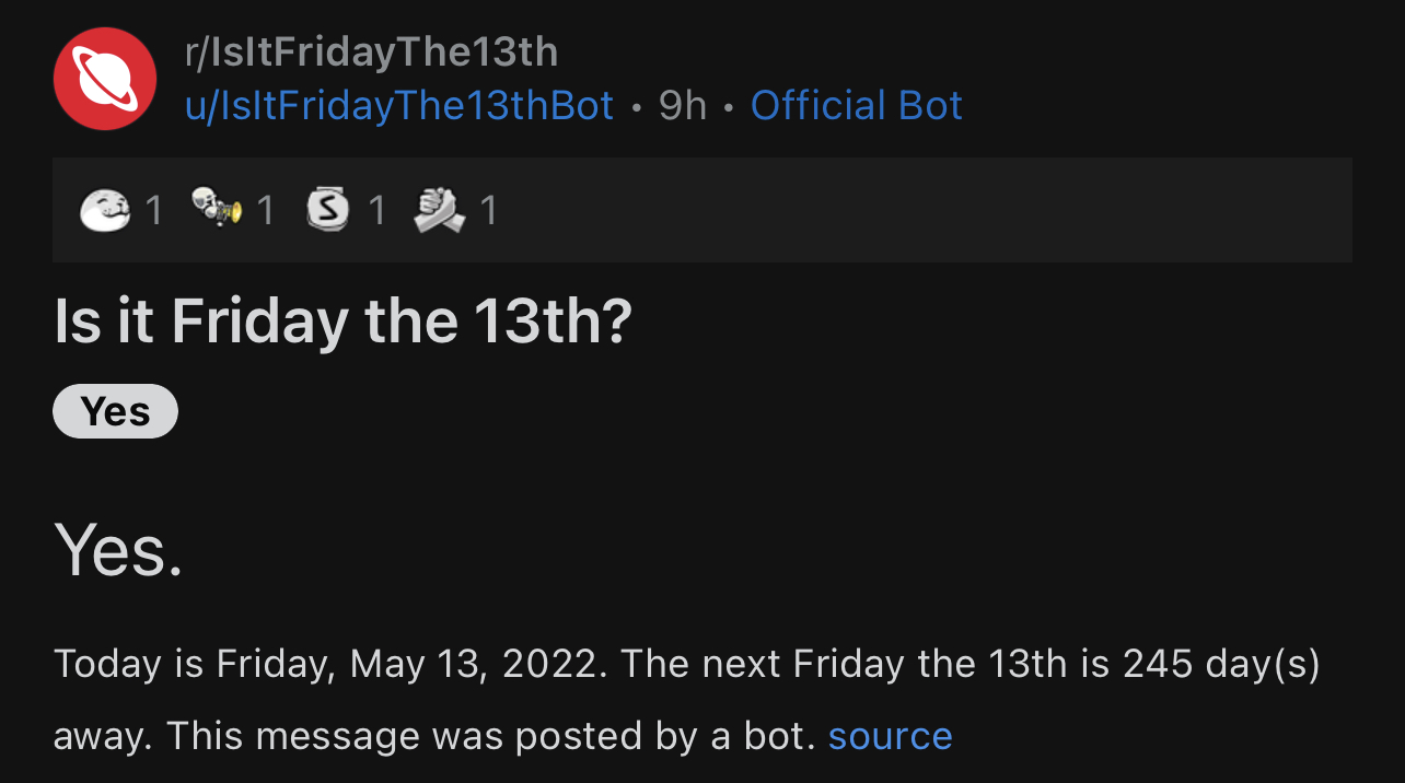 Reddit Woke Up Checked R Isitfridaythe13th It S Gonna Be A Good Day Twitter