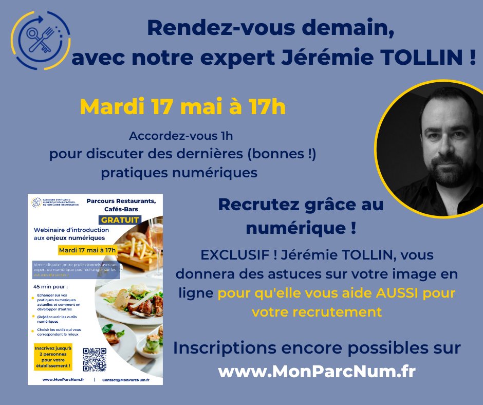 🕑 Rendez-vous demain à 17h pour un nouveau webinaire avec Jérémie TOLLIN !!
MonParcNum.fr 🌐
@GNI_CHR - <a href="/artiref/">Thomas Yung</a> - @AFMR_Officiel