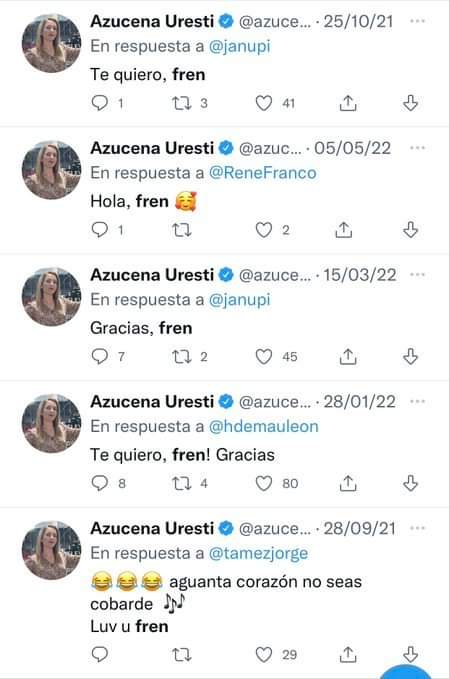BONOIsrael's tweet photo. "Azucena Uresti", un ASCO disfrazada de periodista, le mandó mensajes a la persona EQUIVOCADA, al papá de DEBANHI 😡

Y ya investigué en su cuenta de Twitter, la vendida solo le dice FREN a sus amigos podridos igual que ella. Y quiso manchar y acusar a la jovencita de su muerte, https://t.co/av4dtqPB8v