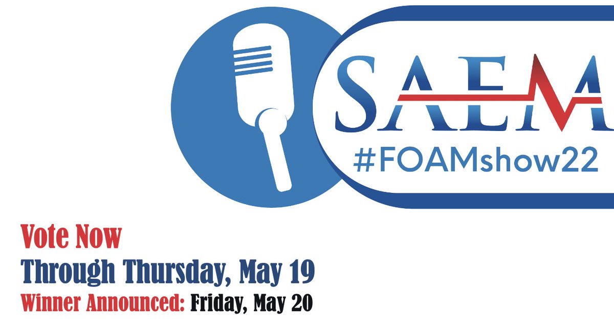 SAEM (@saemonline) on Twitter photo SAEM’s FOAM Showcase Voting <a href="/UltrasoundBox/">Ultrasound Box</a> with UltrasoundBox.com.
1 point for a like, 3 points for a RT, 5 points for a comment. Voting is open until Thurs 5/19 at midnight - final winner Friday AM! #FOAMed #FOAMShowcase22 #SAEM22 <a href="/AliRaja_MD/">Ali S. Raja, MD</a> <a href="/MDaware/">Seth Trueger</a> <a href="/LWestafer/">Lauren Westafer, DO MPH MS</a> <a href="/AalapMD/">Aalap Shah</a> SAEM’s FOAM Showcase Voting <a href="/UltrasoundBox/">Ultrasound Box</a> with UltrasoundBox.com.
1 point for a like, 3 points for a RT, 5 points for a comment. Voting is open until Thurs 5/19 at midnight - final winner Friday AM! #FOAMed #FOAMShowcase22 #SAEM22 <a href="/AliRaja_MD/">Ali S. Raja, MD</a> <a href="/MDaware/">Seth Trueger</a> <a href="/LWestafer/">Lauren Westafer, DO MPH MS</a> <a href="/AalapMD/">Aalap Shah</a>