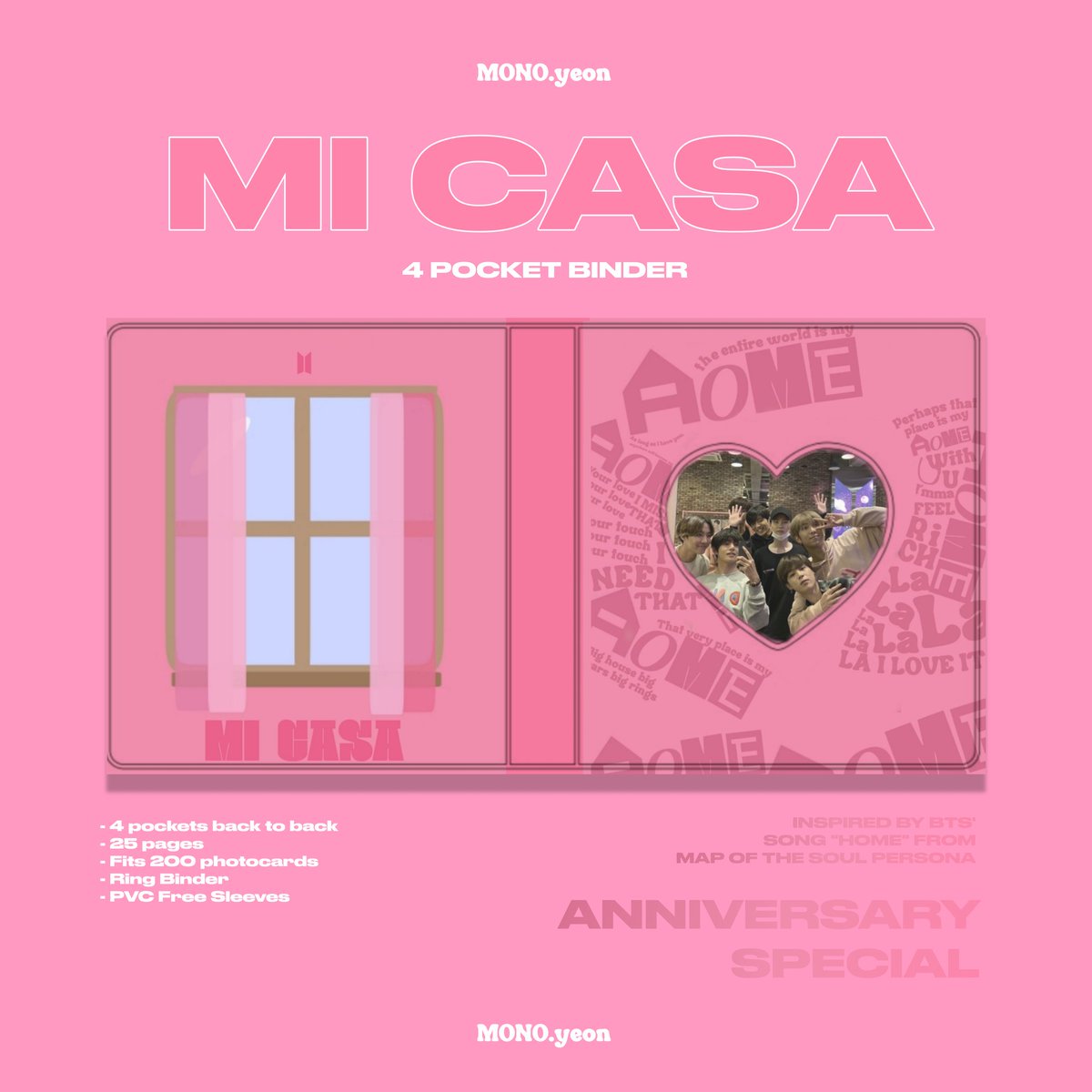 myeonkmn's tweet photo. wts lfb bts ph namjoon seokjin yoongi hoseok hobi jhope jimin taehyung v jungkook pc photocard collbook

"Hello Mi Casa!" Let your photocards feel safe!

🏡— HOME 4 POCKET BINDER by MONO.yeon (details on photo)

DOO: May 16
ETA: JUNE

PRE ORDER here: https://t.co/37bXUaKmQm https://t.co/dDl5pRKJjH