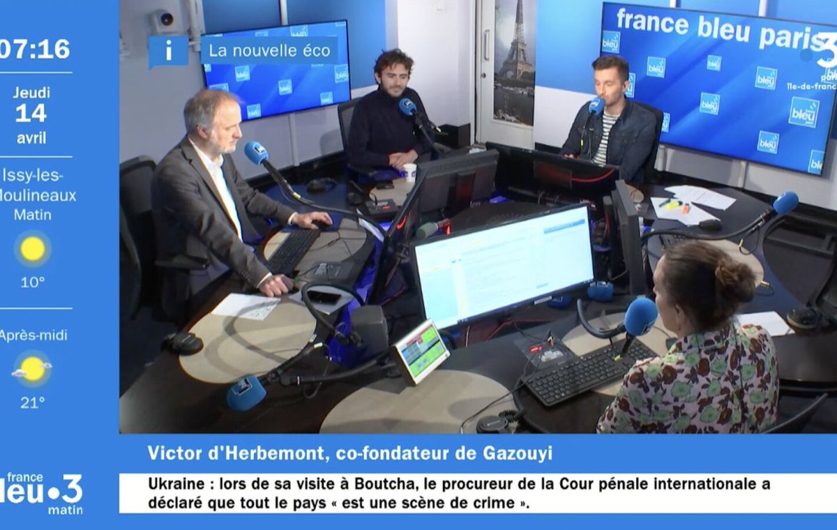 gazouyi_app's tweet photo. [ GAZOUYI ON AIR ]

👶Victor D'herbemont été reçu sur France Bleu Paris hier pour présenter Gazouyi

L’occasion de parler de notre mission et des nouvelles de l’entreprise

😍 Merci à toute l’équipe France Bleu

🚀 Réécoutez son intervention sur ce lien:
https://t.co/dRKP7uRxPo https://t.co/UDOTkMnrAB