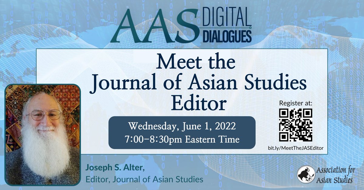 Register now for our June 1 #AASDigitalDialogues session with JAS editor <a href="/JosephAlter8/">Joseph Alter</a>! Alter will talk about preparing a manuscript for JAS, going through the review process, and more. All are welcome! buff.ly/39g41xA