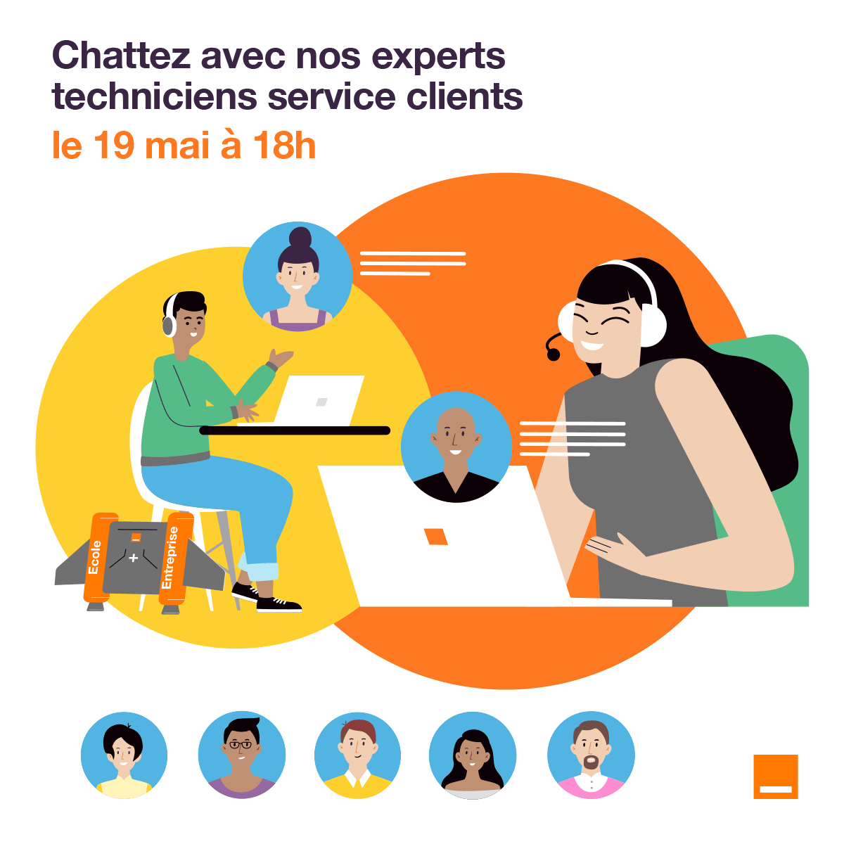 OrangeAuRA's tweet photo. 📣 Orange Recrute à Lyon ! 
Découvrez le métier de technicien service clients en apprentissage 🤝
💬 Nos experts répondront à toutes vos questions sur le recrutement de ce parcours 👷‍♀️

📆 Rendez-vous jeudi 19 mai à 18h
Pour vous inscrire, c’est par ici 👉 https://t.co/noQbkciKRC https://t.co/sibR9syOM3