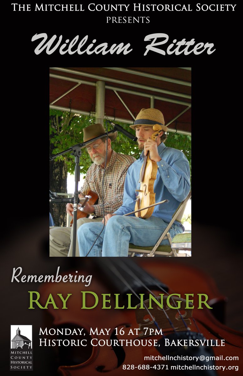 mitnchist's tweet photo. The Mitchell County Historical Society will be hosting William Ritter, musician and storyteller, as he celebrates Ray Dellinger. William will have on hand his beautiful collection of instruments made by Ray, along with many cherished memories, songs, and tales. Join us Monday! https://t.co/4GUOrWrwoN