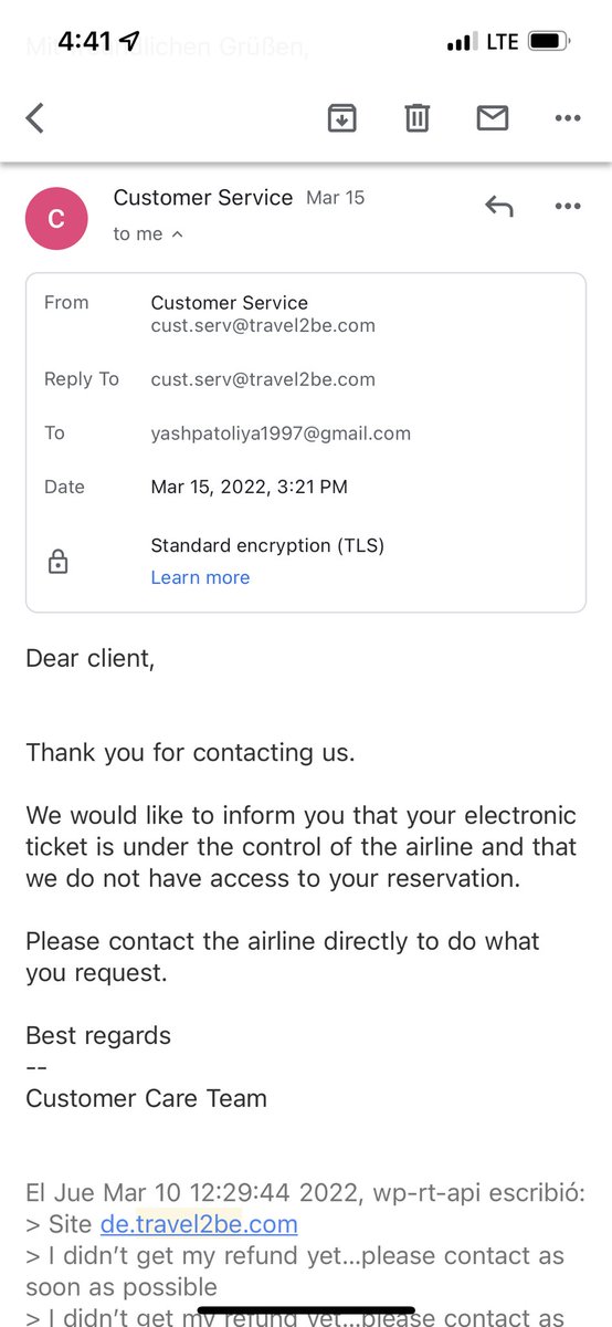 the__devil___'s tweet photo. @Travel2be is my booking agent and he is frequently told me that air india block my refund. I have proof of that. I attached the mail conversation with travel agent. See what he said. You both are playing games since 2 years. Give my money back that’s it https://t.co/pgYZjox9h7