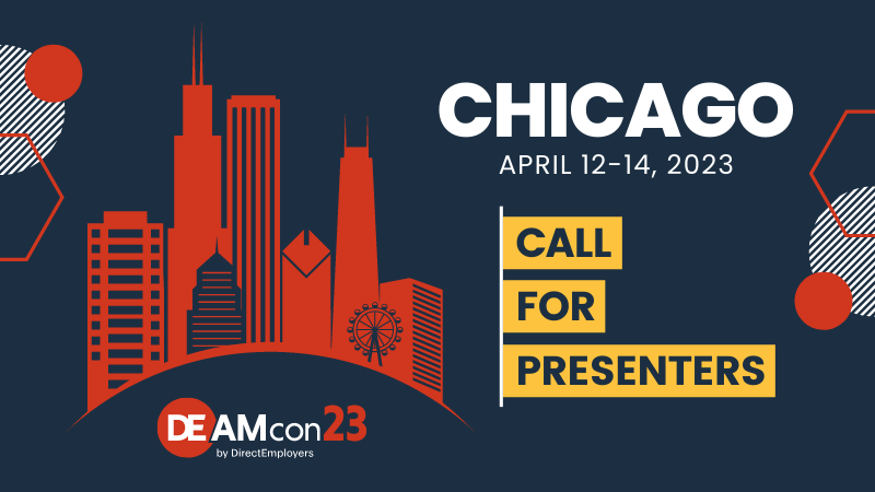 DirectEmployers's tweet photo. We're currently seeking knowledgeable and energetic speakers to help us build an outstanding #DEAMcon23 program! Learn more and submit a proposal by August 12, 2022 to be considered! https://t.co/kAb3ZVYR6w #HR #HRcon https://t.co/cJV5G2xunG