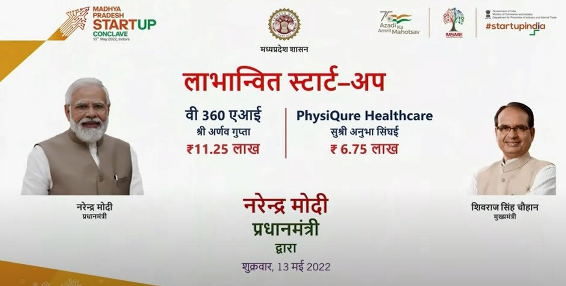 PIBBhopal's tweet photo. प्रधानमंत्री श्री @narendramodi ने #MPStartupPolicy2022 के अंतर्गत स्टार्टअप्स को वर्चुअली वित्तीय सहायता प्रदान की। https://t.co/ouyViobPBT