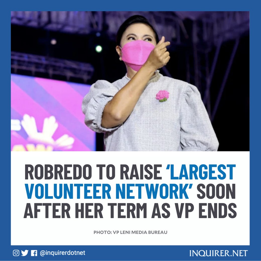 inquirerdotnet's tweet photo. ‘HINDI TAYO MAMIMILI NG TUTULUNGAN’

Vice President Leni Robredo would be spearheading the creation of the “largest volunteer network” in the country immediately after her term ends on June 30.

READ: https://t.co/VT9g2XwknP https://t.co/X8LUzvcrwQ