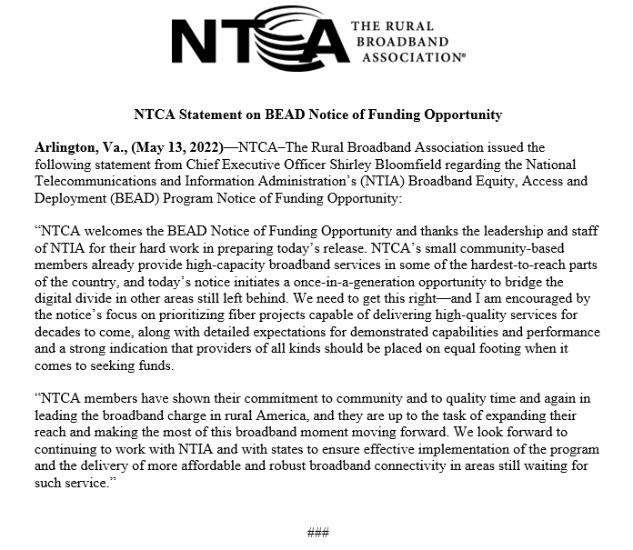 NTCA-The Rural Broadband Association tweet media