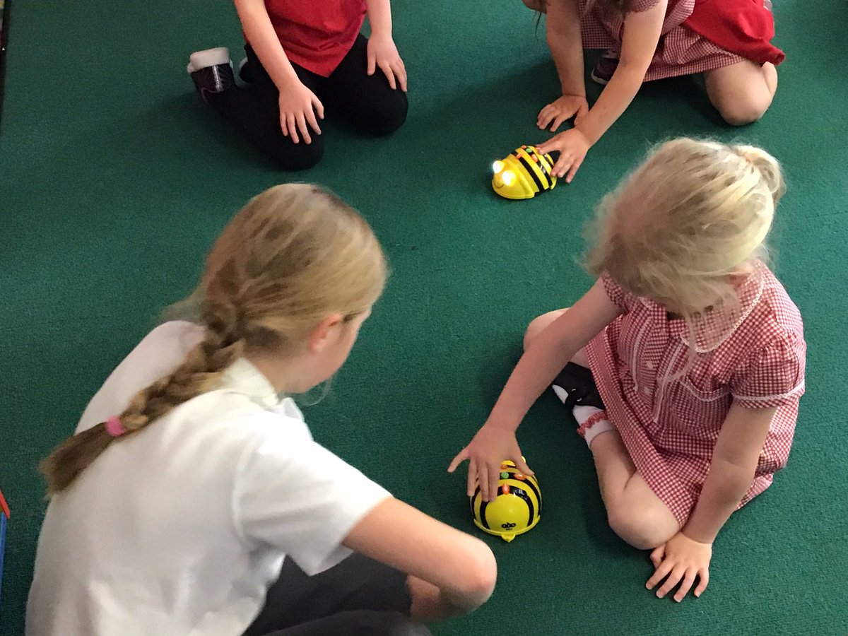 Penclawdd's tweet photo. Foundation Phase After School ICT Club had a great time coding the Beebots! #pencfp #pencsci #beebot https://t.co/hzbmKIEnyd