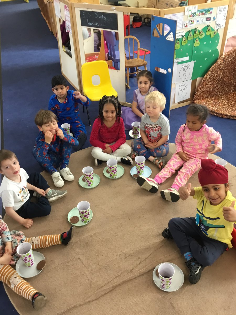 Nursery celebrated Pyjamarama in their PJs with a well deserved treat of a hot chocolate with a chocolate biscuit! WOW!😍 @Booktrust #edithcavellprimaryschool #edithcavell #ecps #pyjamarama #pyjamaday #booktrust #hotchocolate #biscuit #nursery