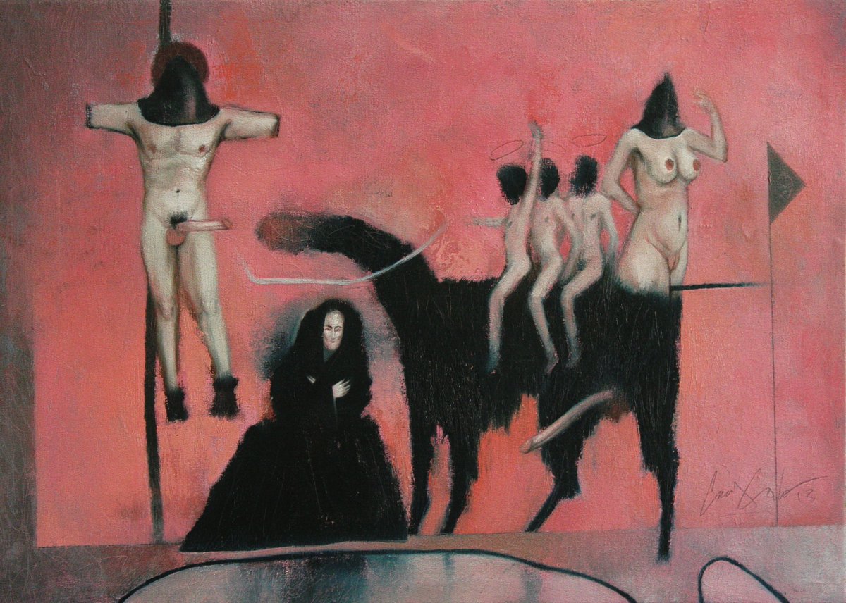 ElPelele13's tweet photo. 🖤🖤🖤 Amigas cordobesas: próximo jueves inaugura CONJURO en el Museo Genaro Pérez, una muestra de la colección en diálogo con artistas invitadas. La curaduría es de Sofía Torres Kosiba. Van a poder ver dos pinturas mías nunca antes vistas. 👀 https://t.co/IKtofuz1pq