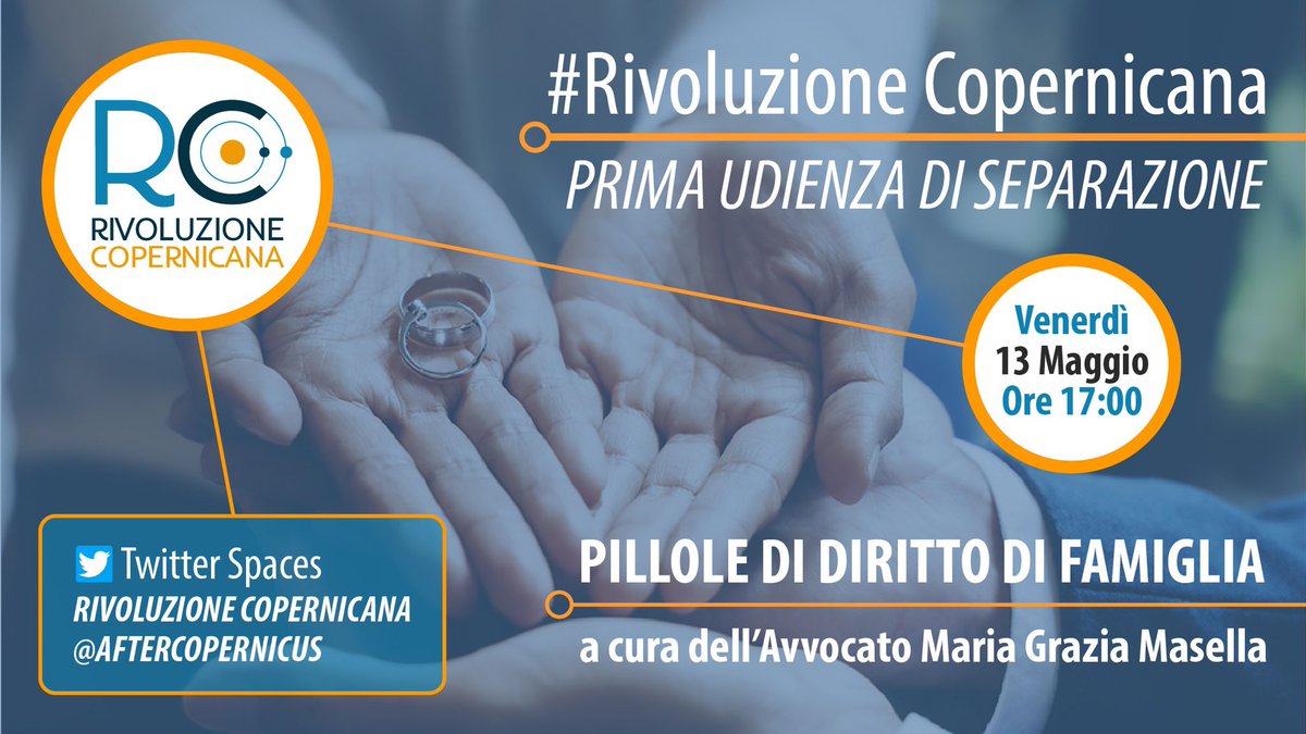 Vi aspettiamo tra poco alle 17 in stanza #Giustizia con l’avvocato Maria Grazia Masella #dirittodifamiglia con i nostri avvocati @mookiewi @puresoulfree 
#RivoluzioneCopernicana

@mariagraziamase @AFTERCOPERNICUS ❤️‍🔥❤️‍🔥❤️‍🔥