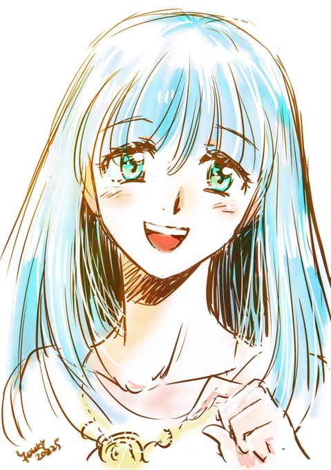 近近眼鏡で試し書きフィーナちゃん。