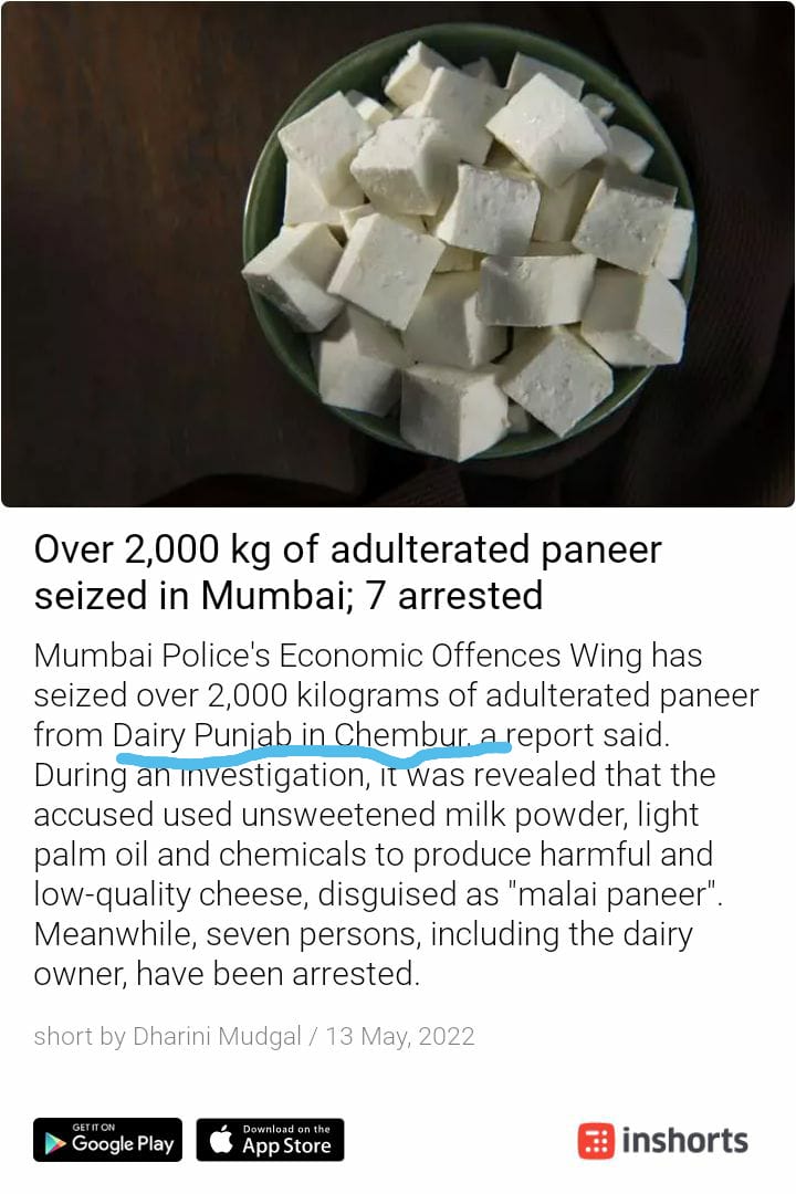 ChemburChapters's tweet photo. FakePaneer in #CHEMBUR https://t.co/PAZrRyDh6P