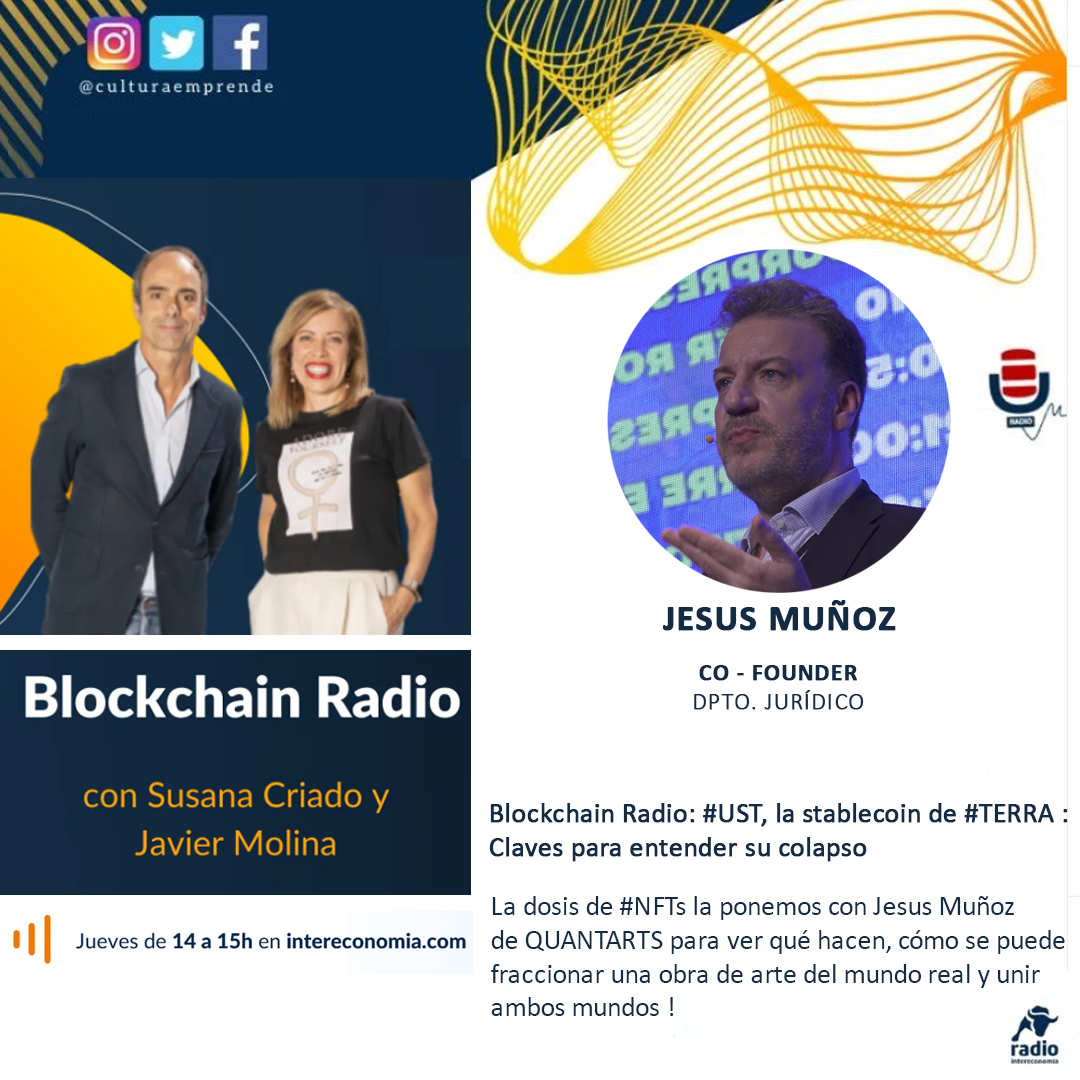 Quantarts's tweet image. 👉No te pierdas la actualidad de esta última semana con @BlockchainRadi3 y la intervención de Jesús Muñoz, Co - Founder de @Quantarts 

intereconomia.com/programas/bloc…

#NFT #nftcommunity #nftdrop