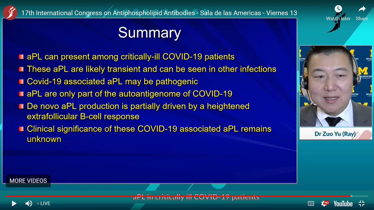 jasonsknight's tweet image. Oh wow @RayZuoMD talking about COVID and antiphospholipid antibodies at #ICAPA2022 🇦🇷